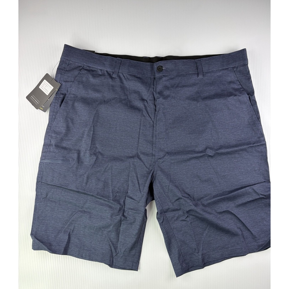PULI Mens 42 Blue Golf Shorts Stretch Quick Dry Hybrid Chino Flat Front Athletic